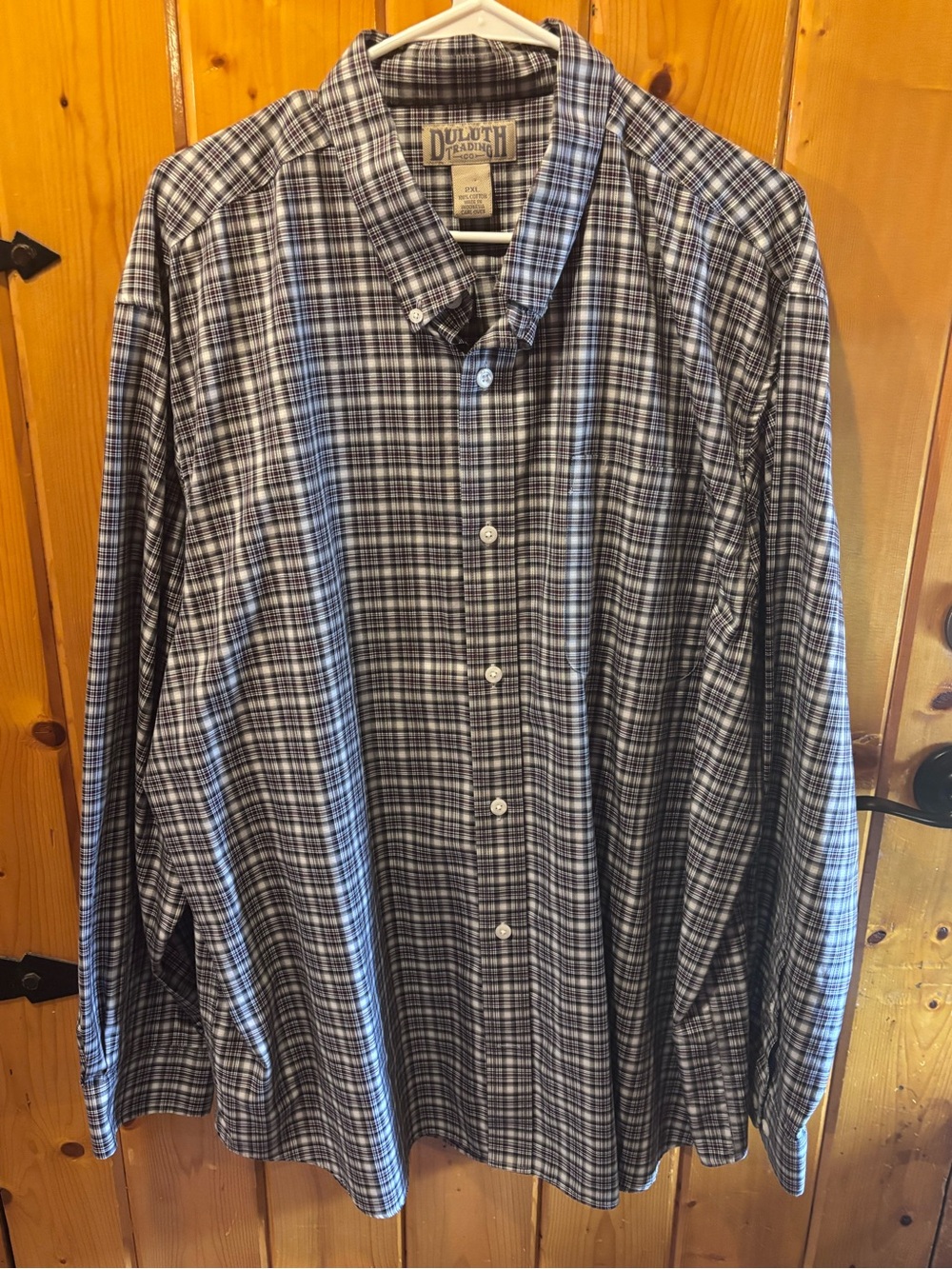 Duluth Trading Co Button Down Long Sleeve Plaid Shirt Men’s 2XL